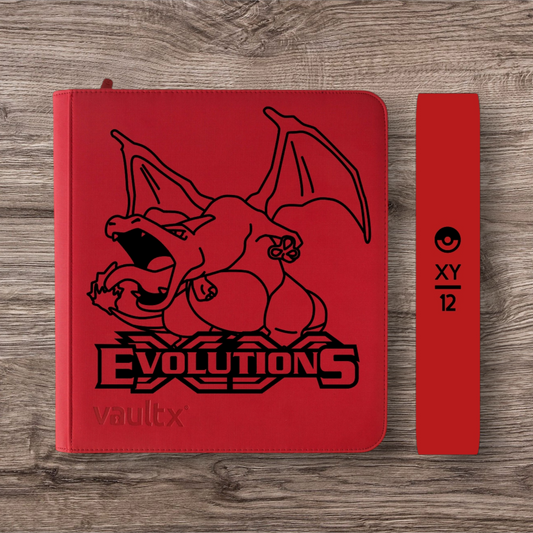 Custom Made Vault X 12 Pocket Red Zip Binder / Folder for TCG collection – Evolutions Charizard Edition