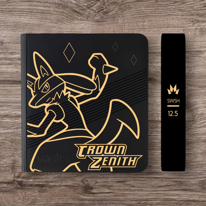 Custom Made Vault X 12 Pocket Black Zip Binder / Folder for TCG collection – Crown Zenith Lucario Edition