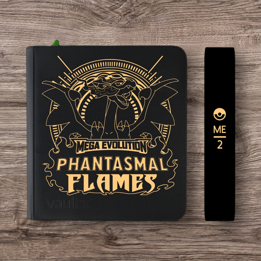 Custom Made Vault X 12 Pocket Black Zip Binder / Folder for TCG collection – Phantasmal Flames Charizard Edition