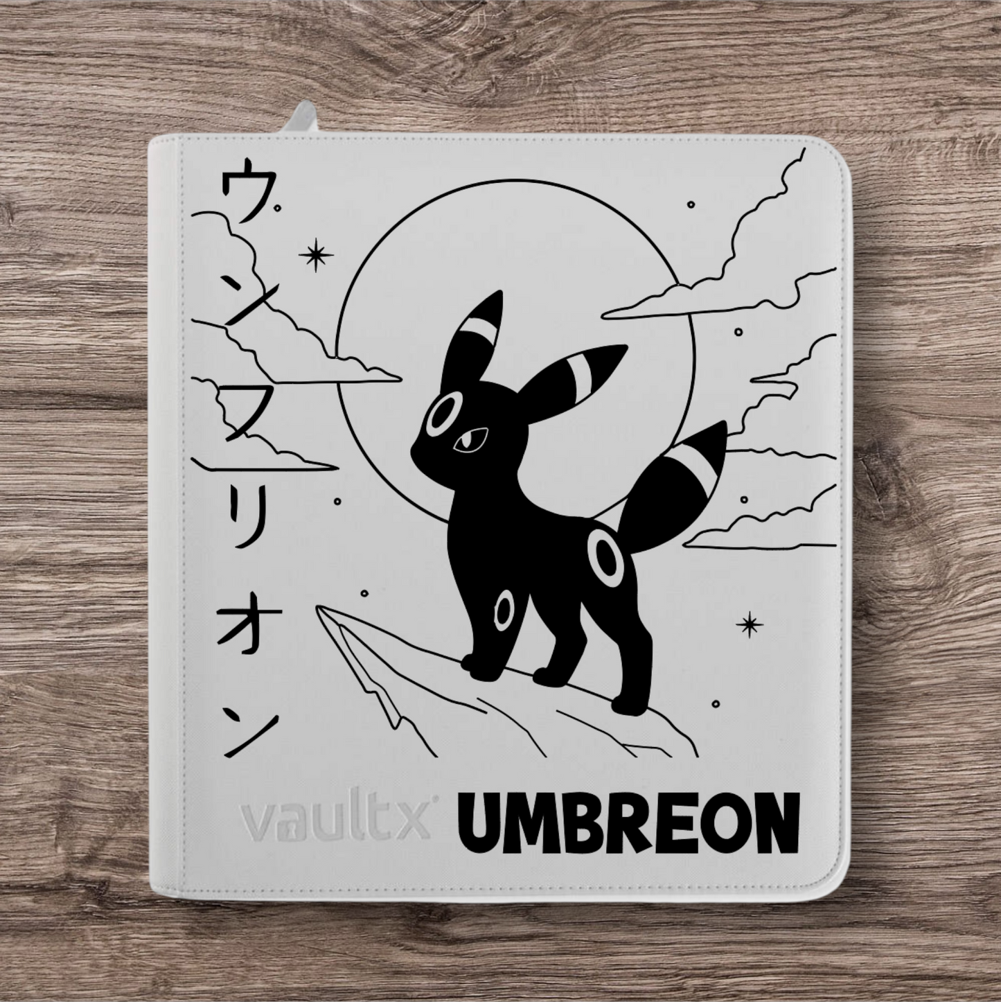 Custom Made Vault X 12 Pocket White Edition Zip Binder / Folder for TCG collection – Umbreon