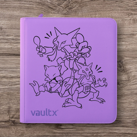 Custom Made Vault X 12 Pocket Purple Zip Binder / Folder for TCG collection – Abra Evolution Line