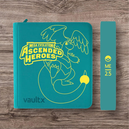 Custom Made Vault X 12 Pocket Oceon Blue Zip Binder / Folder for TCG collection – Ascended Heroes Mega Dragonite