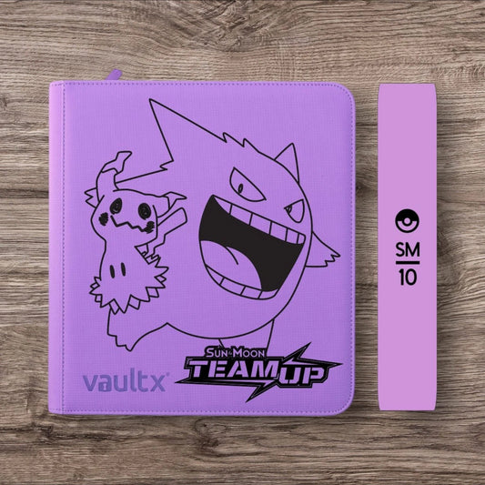 Custom Made Vault X 12 Pocket Purple Zip Binder / Folder for TCG collection – Team Up