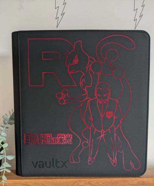 Custom Made Vault X 12 Pocket Black Zip Binder / Folder for TCG collection – Glory Of Team Rocket