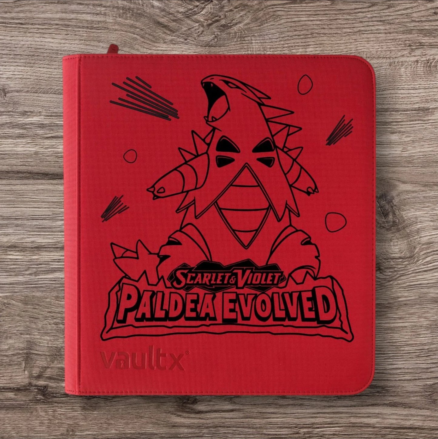 Custom Made Vault X 12 Pocket Red Zip Binder / Folder for TCG collection – Paldea Evolved