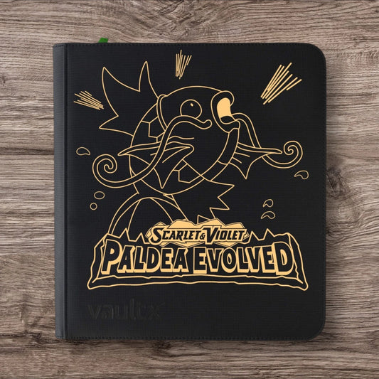 Custom Made Vault X 12 Pocket Black Zip Binder / Folder for TCG collection – Paldea Evolved Magikarp Edition