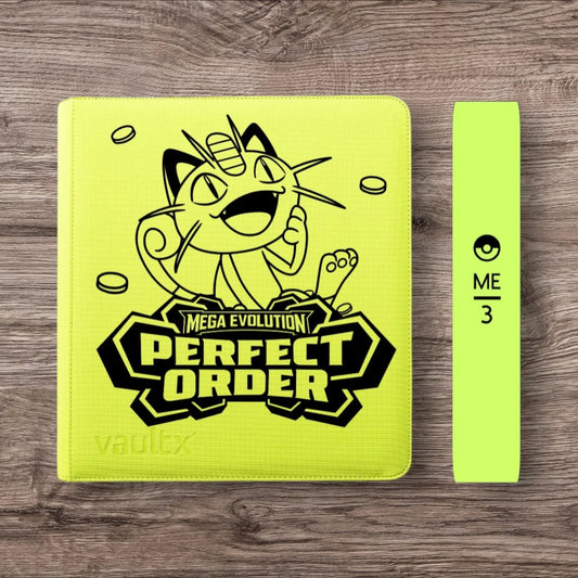 Custom Made Vault X 12 Pocket Neon Yellow Zip Binder / Folder for TCG collection – Perfect Order Meowth