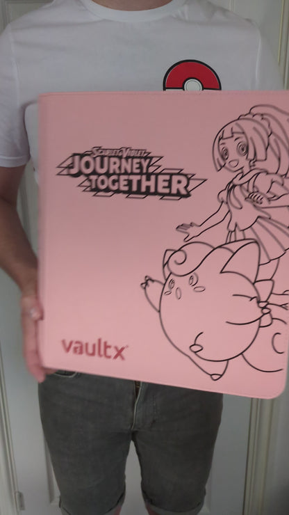 Custom Made Vault X 12 Pocket Pink Zip Binder / Folder for TCG collection – Journey Together Lillie & Clefairy Edition