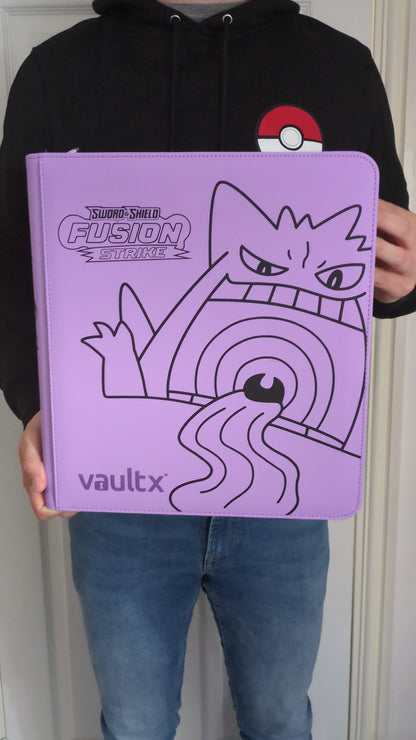 Custom Made Vault X 12 Pocket Purple Zip Binder / Folder for TCG collection– Fusion Strike Gengar Edition