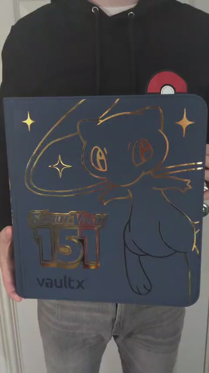Custom Made Vault X 12 Pocket Blue Zip Binder / Folder for TCG collection – 151 Gold Edition