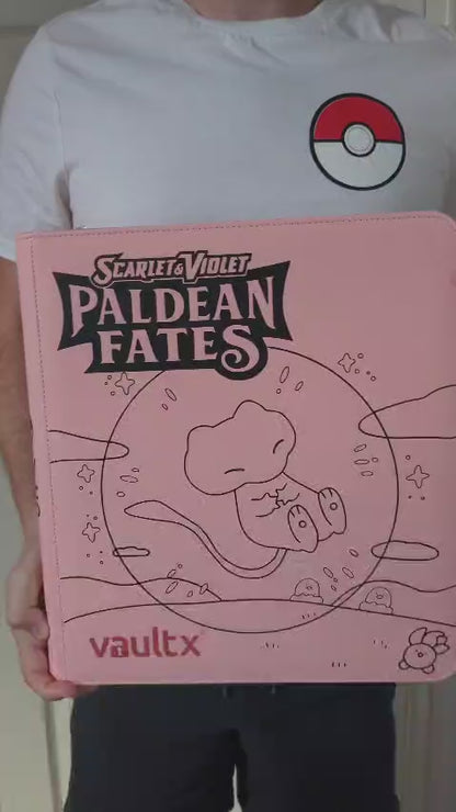 Custom Made Vault X 12 Pocket Pink Zip Binder / Folder for TCG collection – Paldean Fates Bubble Mew Edition