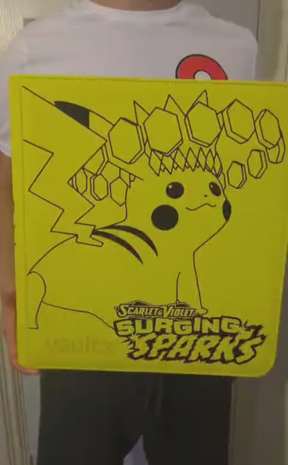 Custom Made Vault X 12 Pocket Yellow Zip Binder / Folder for TCG collection – Surging Sparks Pikachu Edition