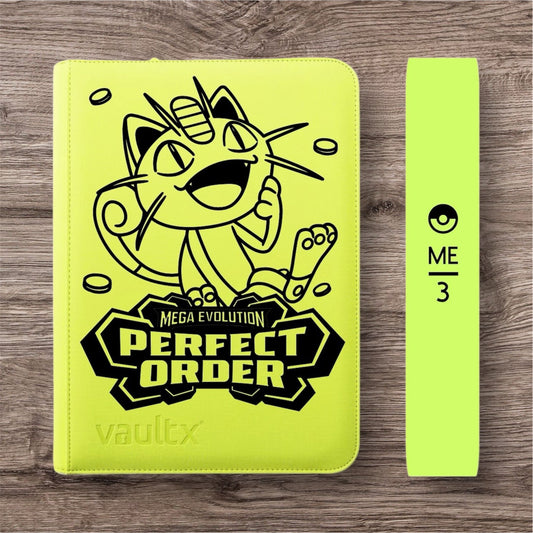 Custom Made Vault X 9 Pocket Neon Yellow Zip Binder / Folder for TCG collection – Perfect Order Meowth