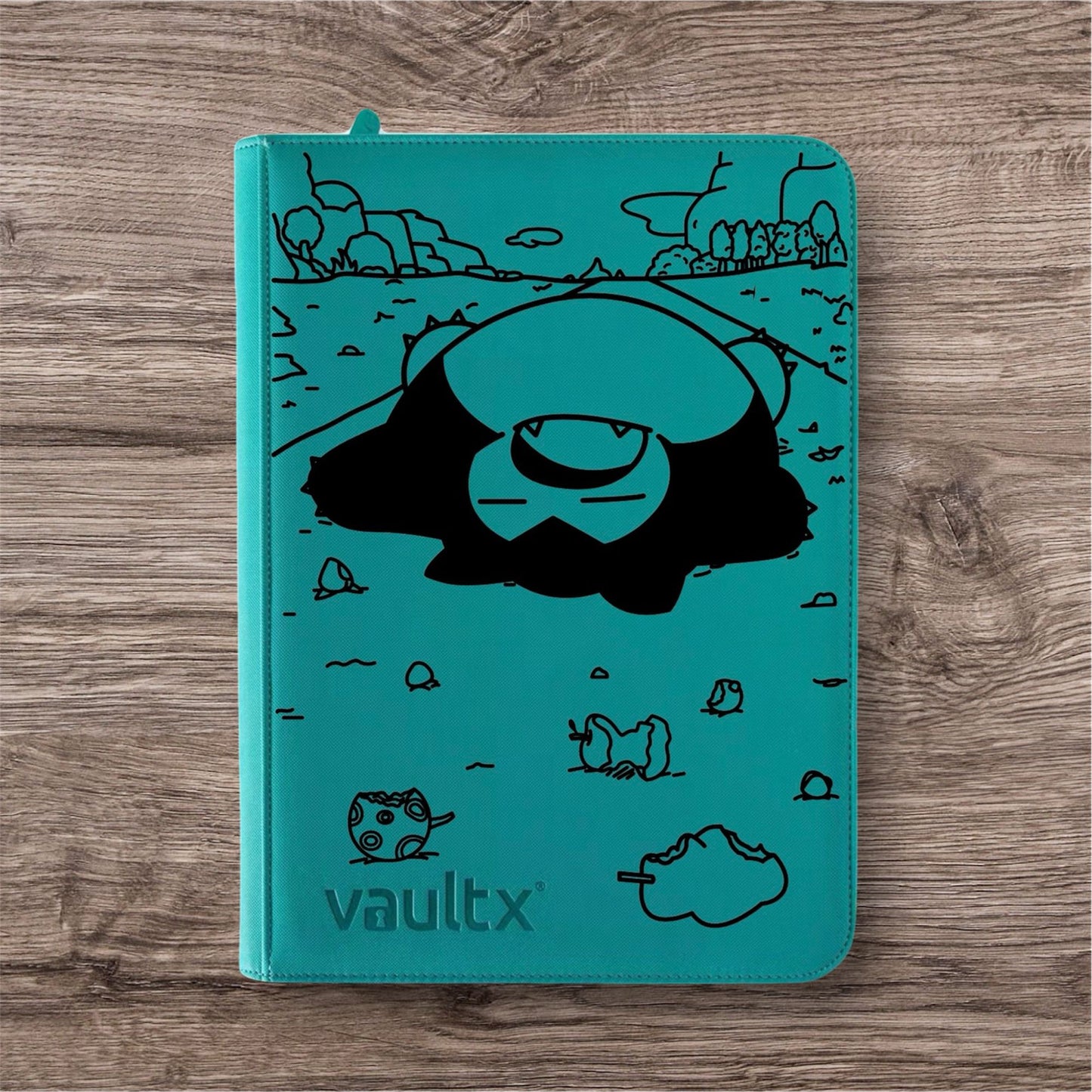 Custom Made Vault X 4 Pocket Ocean Blue Zip Binder / Folder for TCG collection – Snorlax
