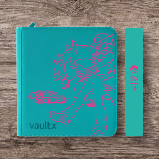 Custom Made Vault X 12 Pocket Teal Zip Binder / Folder for TCG collection – Journey Together N & Zoroark/ Clefairy
