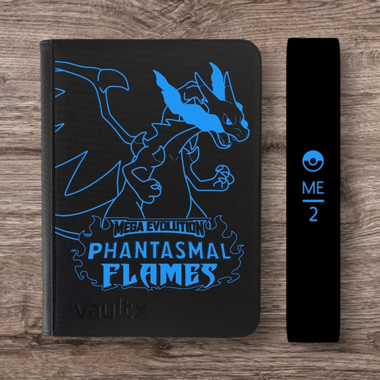 Custom Made Vault X 9 Pocket Black Zip Binder / Folder for TCG collection – Phantasmal Flames Charizard Edition