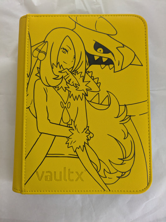 Custom Made Vault X 4 Pocket Yellow Zip Binder / Folder for TCG collection – Cynthia & Garchomp