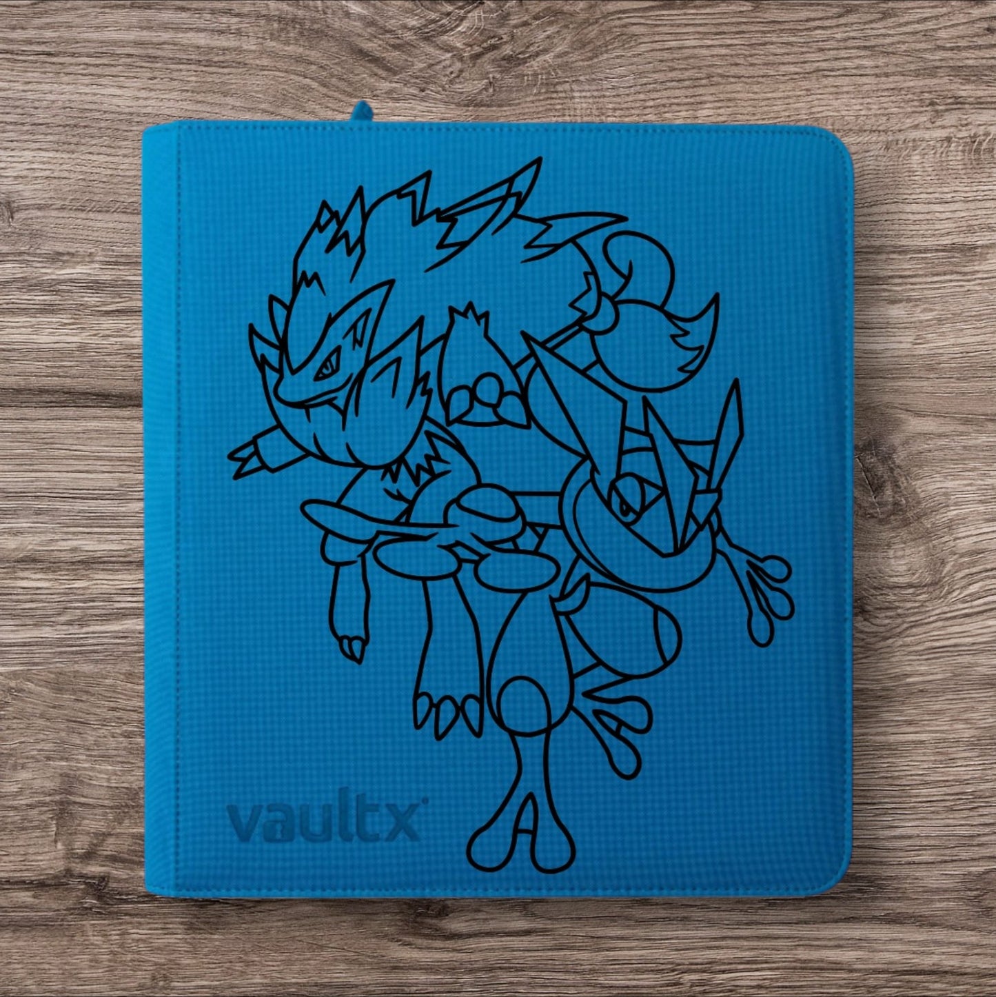 Custom Made Mint Keeper 9 pocket Toploader Blue Zip Binder / Folder for TCG collection – Zoroark & Greninja