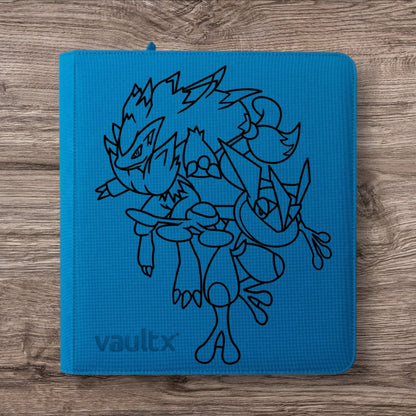 Custom Made Mint Keeper 9 pocket Toploader Blue Zip Binder / Folder for TCG collection – Zoroark & Greninja