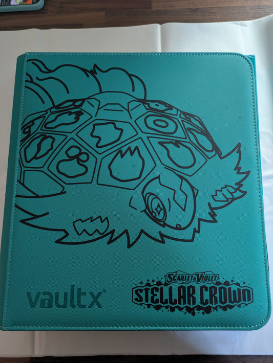 Custom Made Vault X 12 Pocket Teal Zip Binder / Folder for TCG collection – Stellar Crown Terapagos Edition