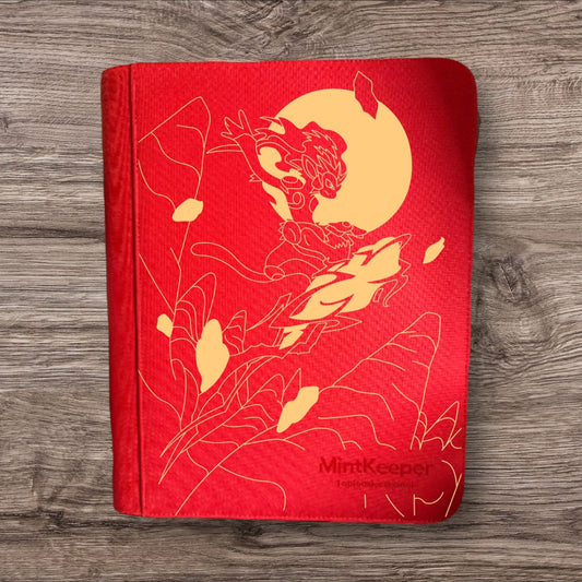 Custom Made Mint Keeper 9 pocket Toploader Red Zip Binder / Folder for TCG collection – Infernape Gold Edition