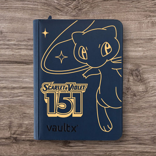 Custom Made Vault X 9 Pocket Blue Zip Binder / Folder for TCG collection – 151 Gold Edition