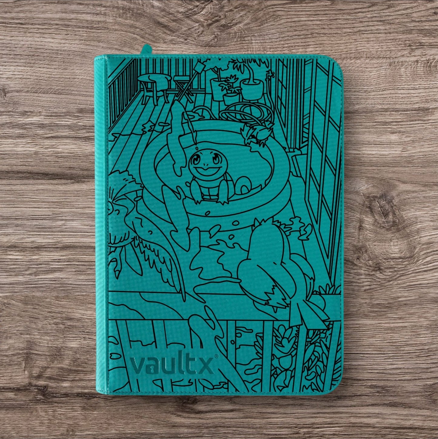 Custom Made Vault X 9 Pocket Teal Zip Binder / Folder for TCG collection – Squirtle full art