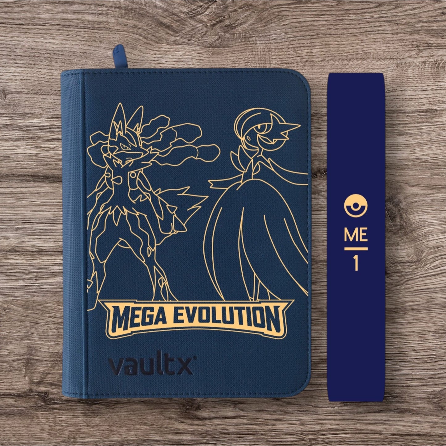 Custom Made Vault X 9 Pocket Royal Blue Zip Binder / Folder for TCG collection – Mega Evolution Base Lucario & Gardevoir Edition