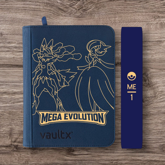 Custom Made Vault X 9 Pocket Royal Blue Zip Binder / Folder for TCG collection – Mega Evolution Base Lucario & Gardevoir Edition