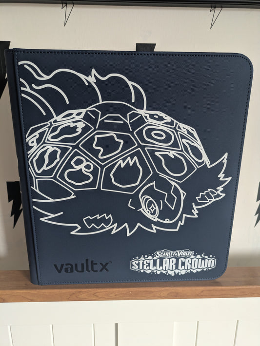 Custom Made Vault X 12 Pocket Royal Blue Zip Binder / Folder for TCG collection – Stellar Crown Terapagos Edition