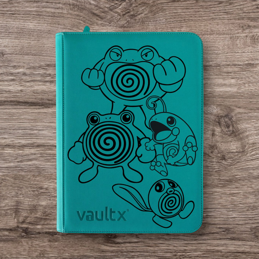 Custom Made Vault X 9 Pocket Ocean Blue Zip Binder / Folder for TCG collection – Poliwag Evolution Line