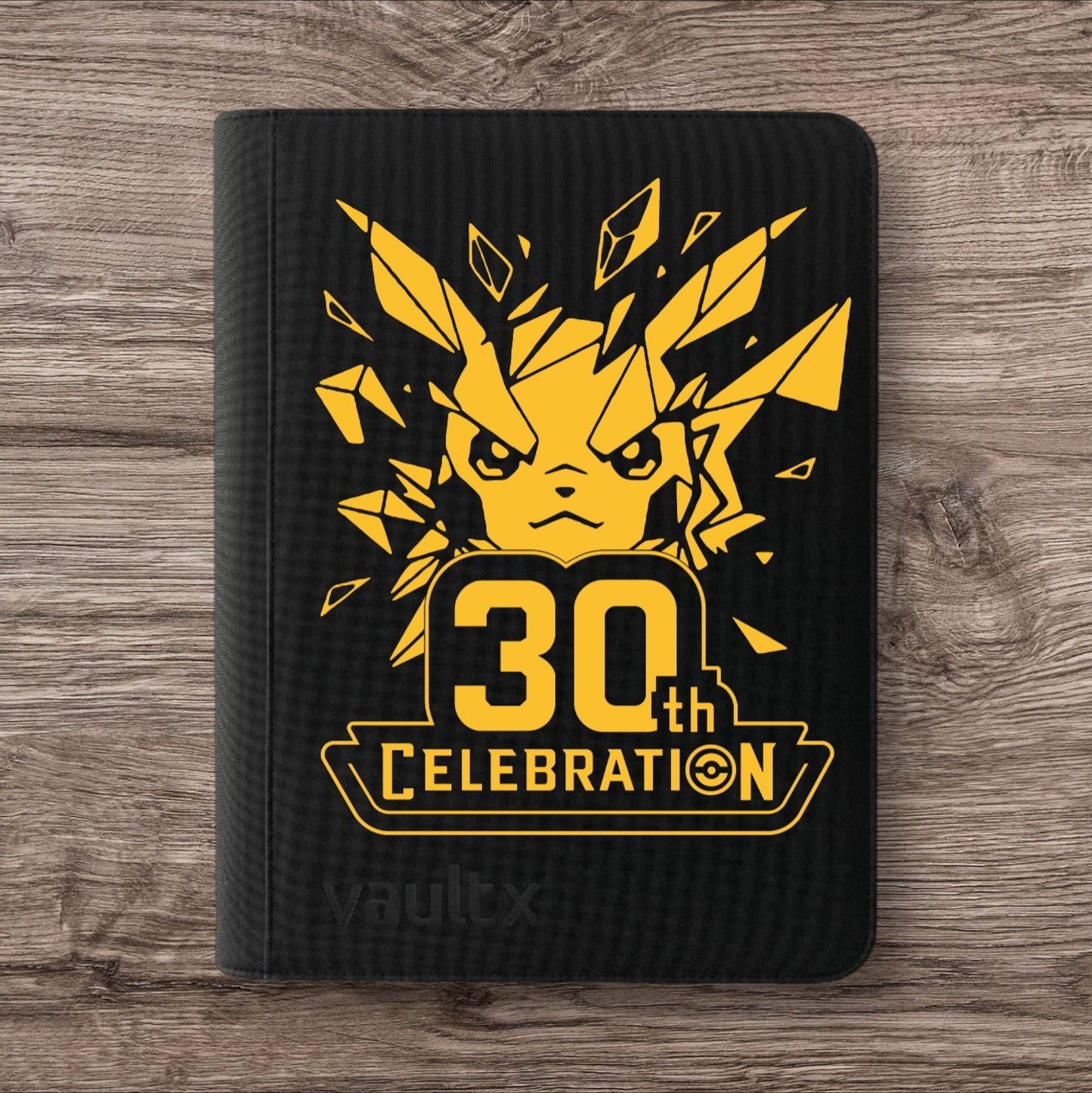 Custom Made Vault X 9 Pocket Black Zip Binder / Folder for TCG collection – 30th Celebration Gold Edition