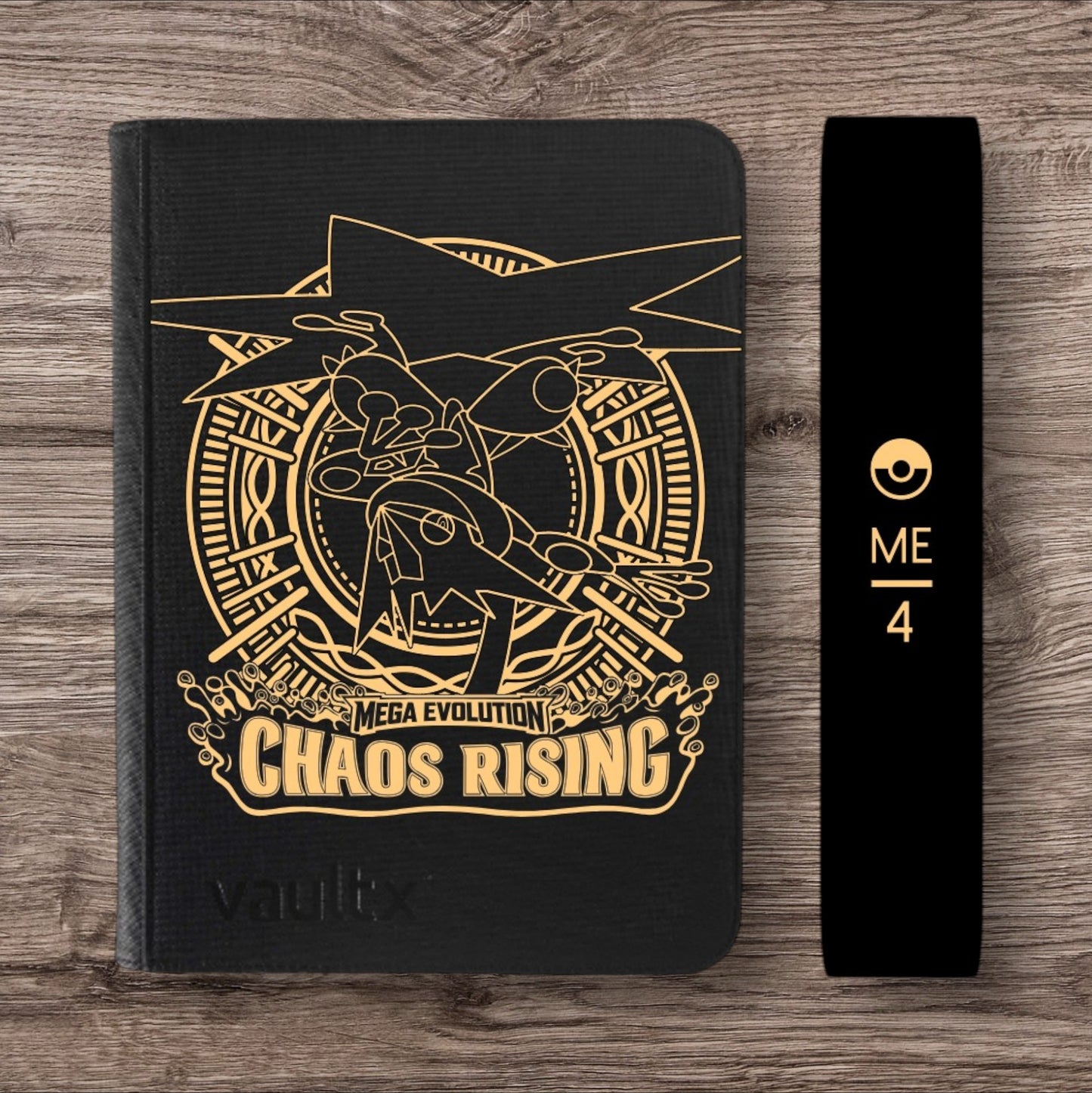 Custom Made Vault X 9 Pocket Black Zip Binder / Folder for TCG collection – Chaos Rising Gold Edition