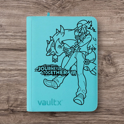 Custom Made Vault X 9 Pocket Blue Zip Binder / Folder for TCG collection – Journey Together N & Zoroark/ Lillie & Clefairy