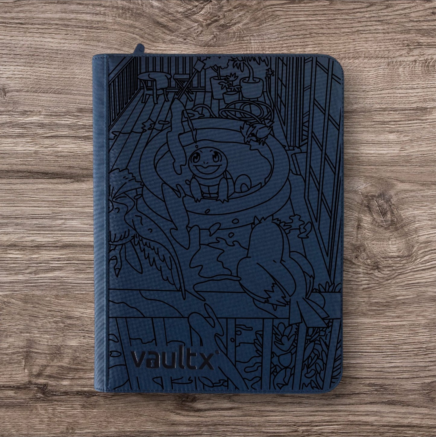 Custom Made Vault X 9 Pocket Royal Blue Zip Binder / Folder for TCG collection – Squirtle full art