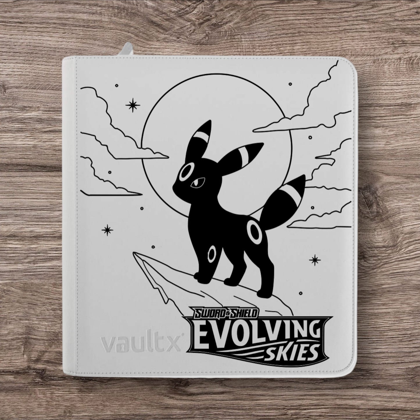 Custom Made Vault X 12 Pocket White Edition Zip Binder / Folder for TCG collection – Evolving Skies