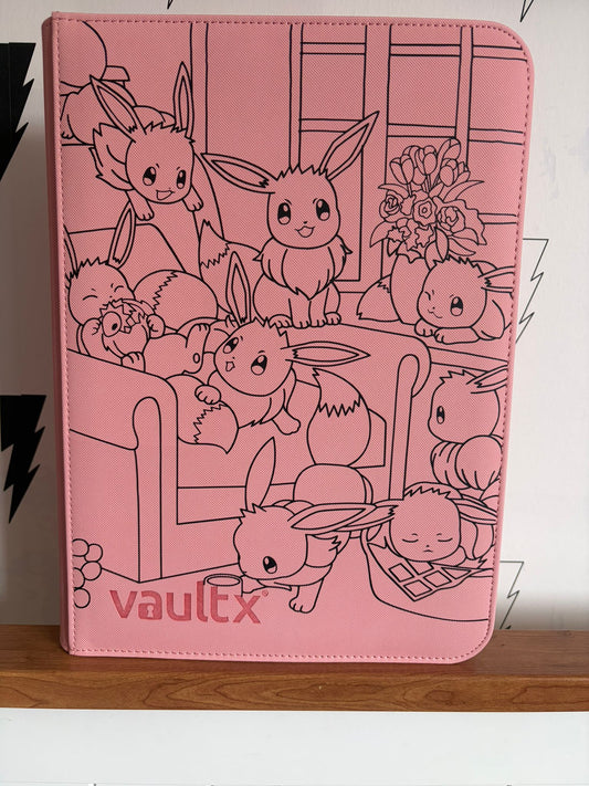 Custom Made Vault X 9 Pocket Pink Zip Binder / Folder for TCG collection – Eevee