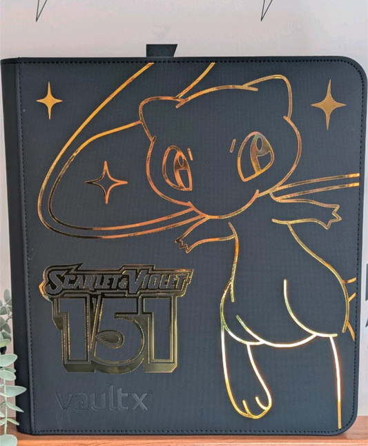 Custom Made Vault X 12 Pocket Black Zip Binder / Folder for TCG collection – 151 Gold Edition