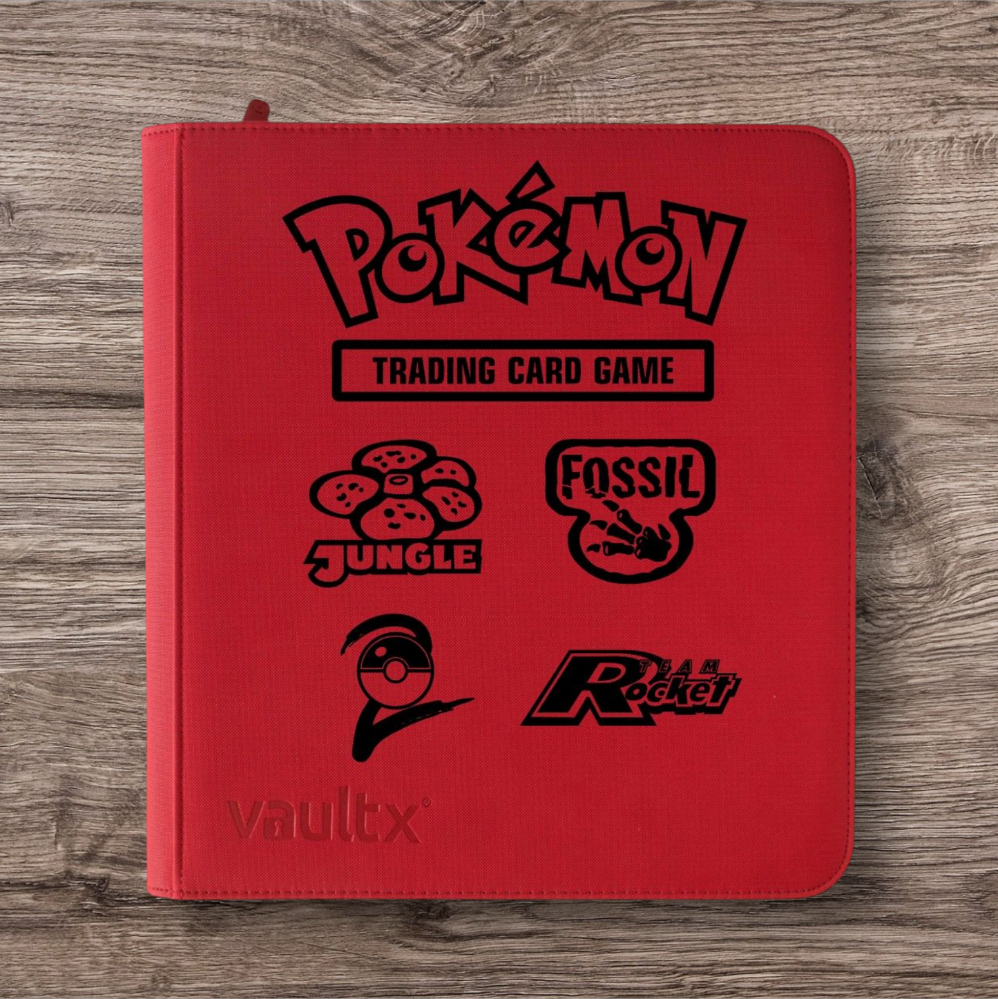 Custom Made Vault X 12 Pocket XL Red Zip Binder / Folder for TCG collection – Base Set
