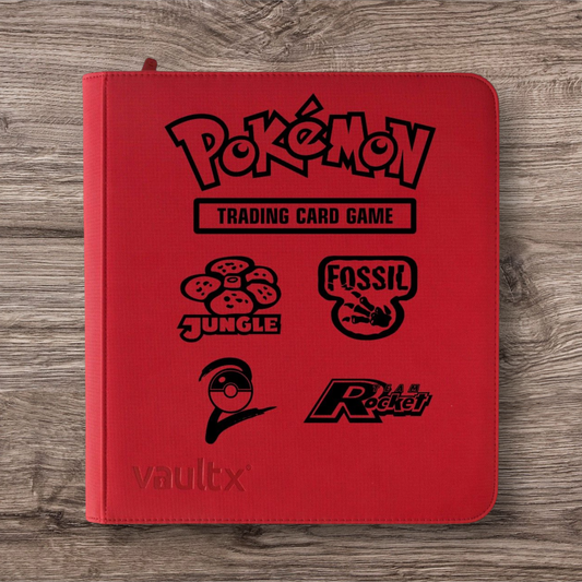 Custom Made Vault X 12 Pocket XL Red Zip Binder / Folder for TCG collection – Base Set