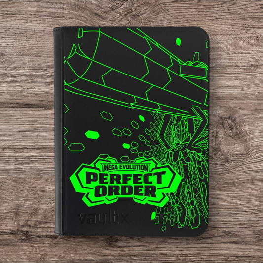 Custom Made Vault X 9 Pocket Black & Neon Green Edition Zip Binder / Folder for TCG collection – Perfect Order Mega Zygarde