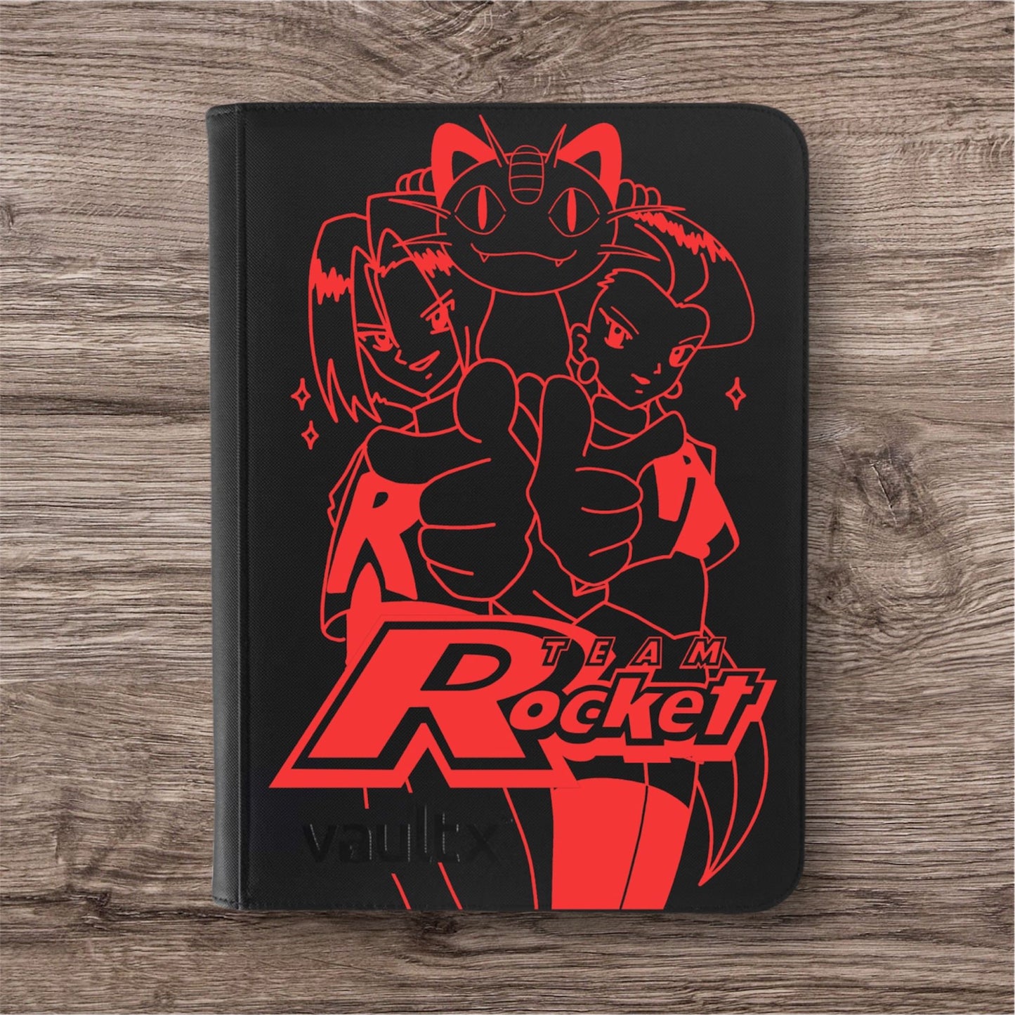 Custom Made Vault X 9 Pocket Black Binder / Folder for TCG collection – Team Rocket