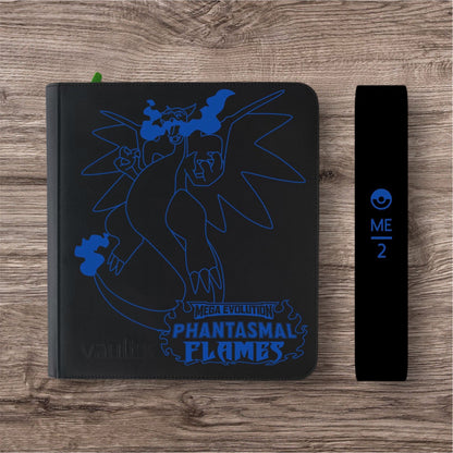Custom Made Vault X 12 Pocket Black Zip Binder / Folder for TCG collection – Phantasmal Flames Charizard Edition