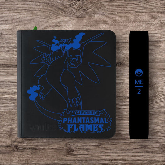 Custom Made Vault X 12 Pocket Black Zip Binder / Folder for TCG collection – Phantasmal Flames Charizard Edition