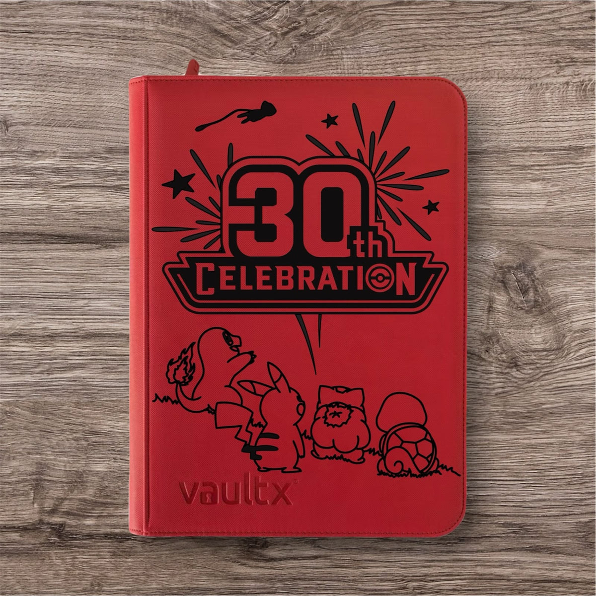 Custom Made Vault X 9 Pocket Red Zip Binder / Folder for TCG collection - 30th Celebration