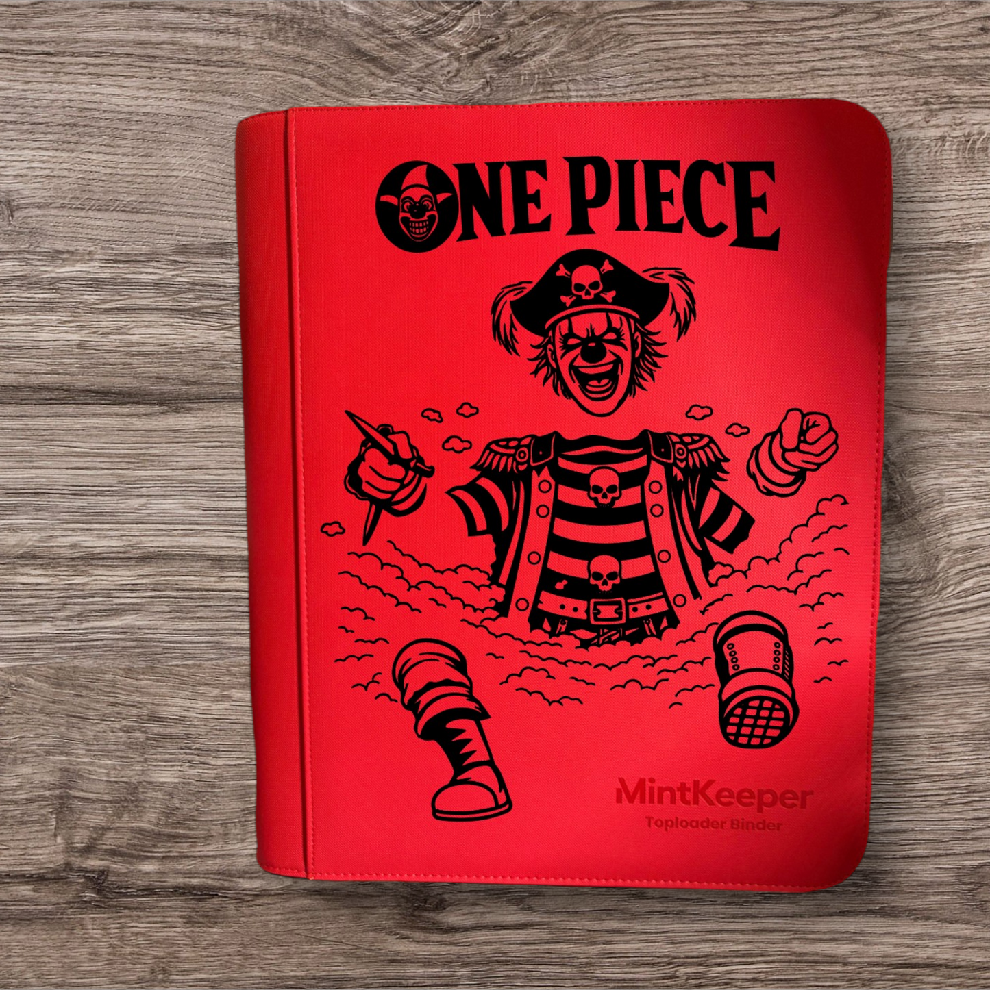 Custom Made Mint Keeper 9 pocket Toploader Red Zip Binder / Folder for TCG collection – One Piece Buggy