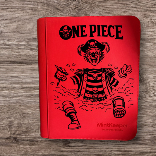 Custom Made Mint Keeper 9 pocket Toploader Red Zip Binder / Folder for TCG collection – One Piece Buggy