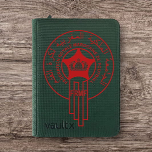 Custom Made Vault X 9 Pocket Green Zip Binder / Folder for TCG collection – Moroccan Football Federation Logo