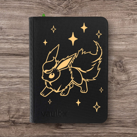 Custom Made Vault X 9 Pocket Black Zip Binder / Folder for TCG collection – Flareon Gold Edition