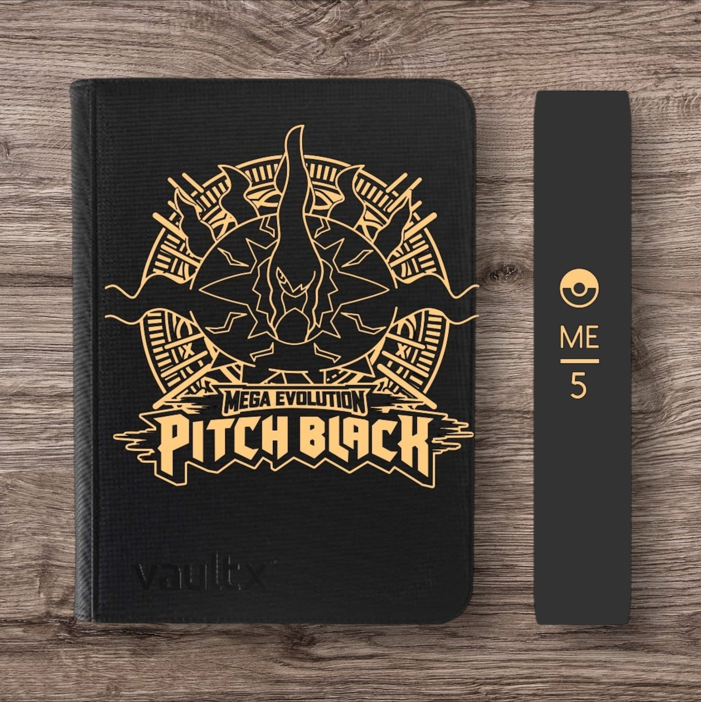 Custom Made Vault X 9 Pocket Black Zip Binder / Folder for TCG collection – Pitch Black Gold Edition